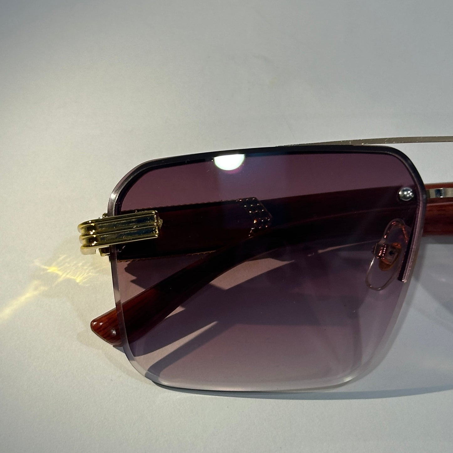 Premium Rimless Shades with Authentic Wood Arms