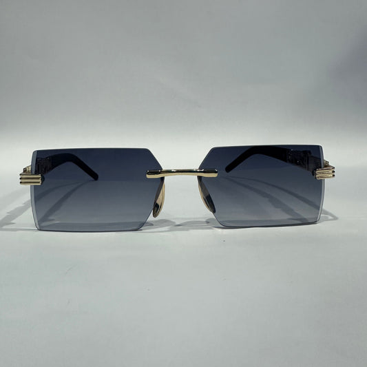 Luxury Rimless Sunglasses with Gold Detailing & Gradient Lenses – Premium Eyewear