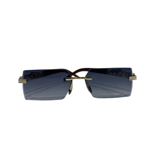 Luxury Rimless Sunglasses with Gold Detailing & Gradient Lenses – Premium Eyewear
