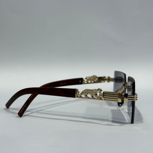 Luxury Rimless Sunglasses with Gold Detailing & Gradient Lenses – Premium Eyewear