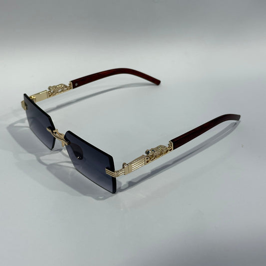 Luxury Rimless Sunglasses with Gold Detailing & Gradient Lenses – Premium Eyewear