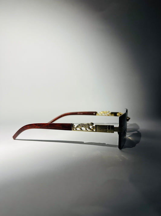 Luxury Rimless Sunglasses with Gold Detailing & Gradient Lenses – Premium Eyewear