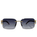 Rimless Rectangle Sunglasses – Retro Diamond Cut Design