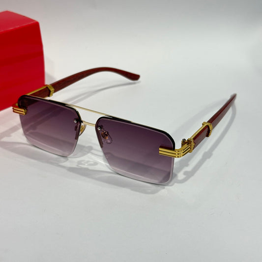 Premium Rimless Shades with Authentic Wood Arms